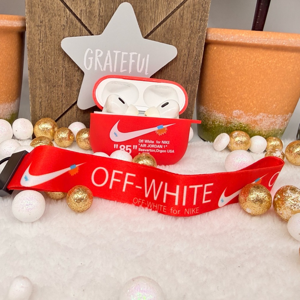 Nike OFF WHITE design Protective case for AirPods Pro (2019): Red
